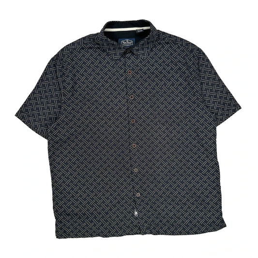Nat Nast Short Sleeve Shirt - Large Black Cotton