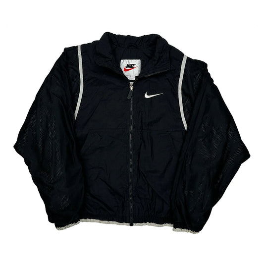 Vintage Nike Windbreaker - Medium Black Polyester