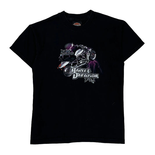 Vintage Age 14-16 Harley Davidson Ocean City Maryland T-Shirt - Large Black Cotton