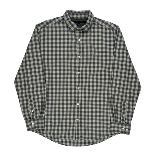 Tommy Hilfiger Checked Shirt - XL Grey Cotton