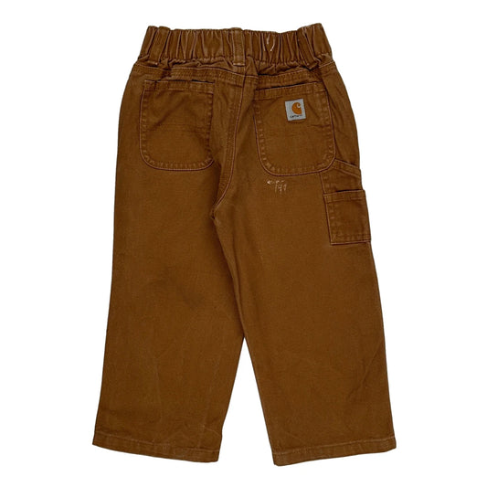 Age 24 Months Carhartt Double Knee Carpenter Trousers - 2XS Brown Cotton
