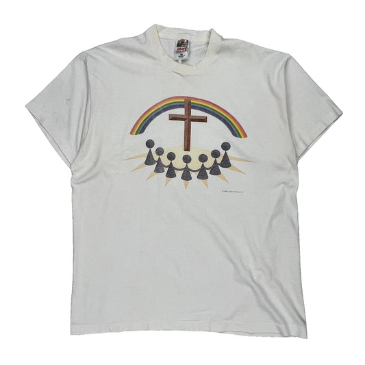 Christian Theme Fruit Of The Loom Single Stitch T-Shirt - XL White Cotton