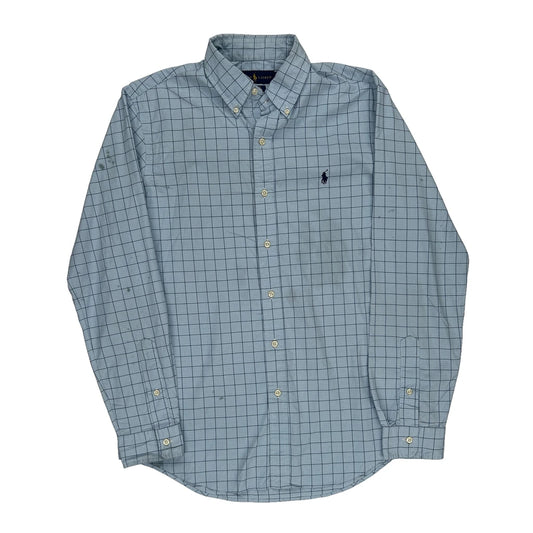 Classic Fit Performance Ralph Lauren Checked Shirt - Medium Blue Cotton