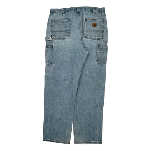 Carhartt Double Knee Carpenter Jeans - 36W 34L Light Wash Cotton