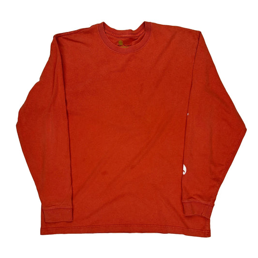Carhartt Spellout Long Sleeve T-Shirt - Large Red Cotton