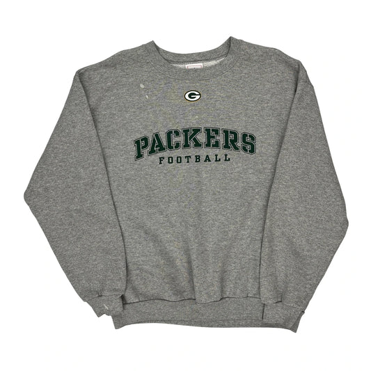 Green Bay Packers Nfl Football Sweatshirt - Large Grey Cotton Blend