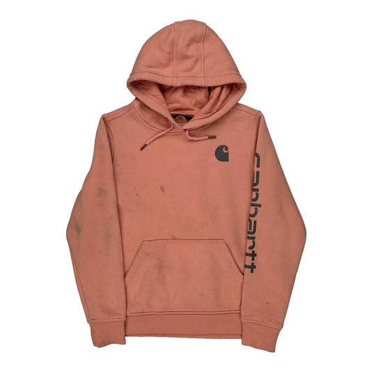 Carhartt Spellout Hoodie - Medium Pink Cotton