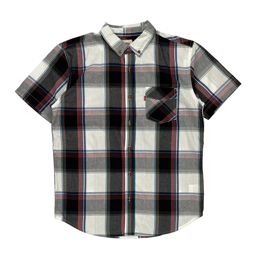 Levis Checked Short Sleeve Shirt - Medium Multicoloured Cotton Blend