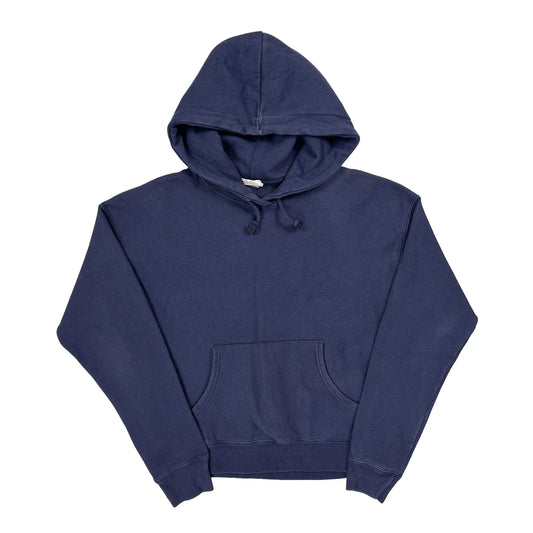 Vintage Reverse Weave Champion Hoodie - Medium Blue Cotton Blend