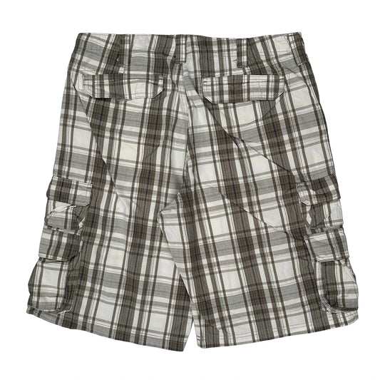 Vintage Lee Checked Cargo Shorts - 34W 10L Brown Cotton