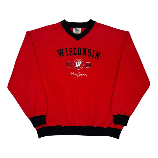 Wisconsin Badgers Lee Sport Ncaa Sweatshirt - XL Red Polyester Blend