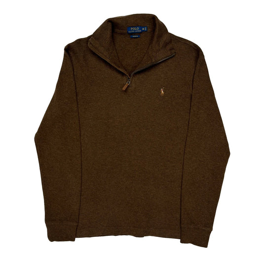 Polo By Ralph Lauren 1/4 Zip - Medium Brown Cotton