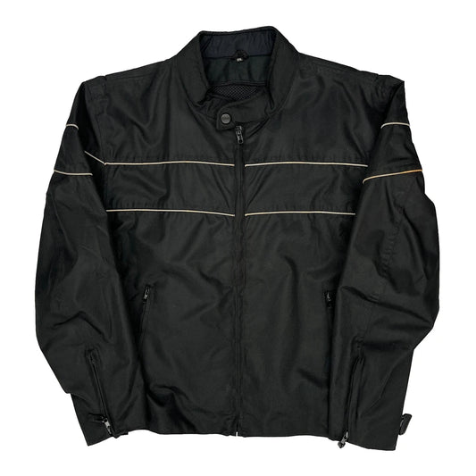 Vintage Unbranded Motorcycle Jacket - 2XL Black Polyester