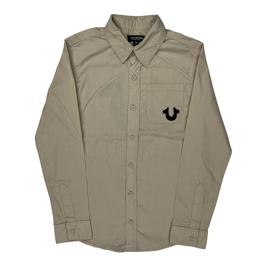 Vintage Age 10 True Religion Shirt - Medium Beige Cotton