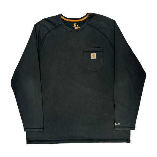 Carhartt Long Sleeve T-Shirt - 2XL Black Cotton