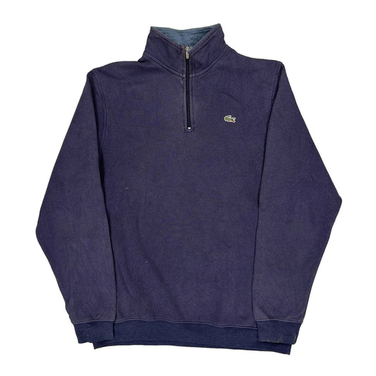 Lacoste 1/4 Zip - Medium Blue Cotton Blend