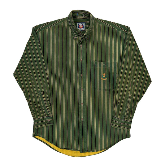 Chaps Ralph Lauren Striped Shirt - Medium Yellow Cotton