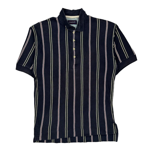 Gant Striped Polo Shirt - Medium Black Cotton