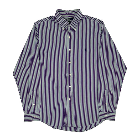 Custom Fit Polo By Ralph Lauren Striped Shirt - Large Multicoloured Cotton