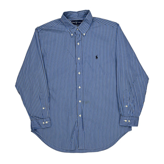 Ralph Lauren Striped Shirt - Large Blue Cotton
