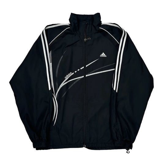 Adidas Track Jacket - Large Black Polyester Blend