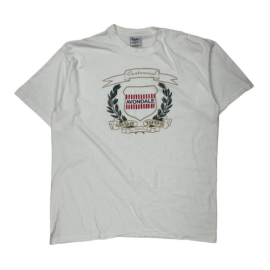 Centennial 1895-1995 Volunteer Graphic T-Shirt - XL White Cotton