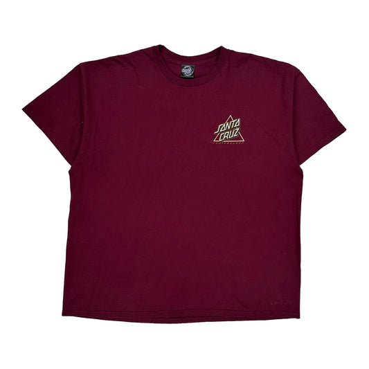Skateboards Santa Cruz Graphic T-Shirt - XL Burgundy Cotton