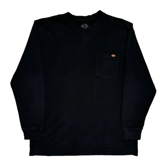 Dickies Long Sleeve T-Shirt - Large Black Cotton