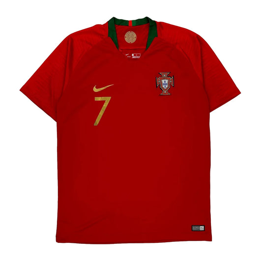 Portugal Home Ronaldo 2018-19 Nike Football Shirt - Large Red Polyester