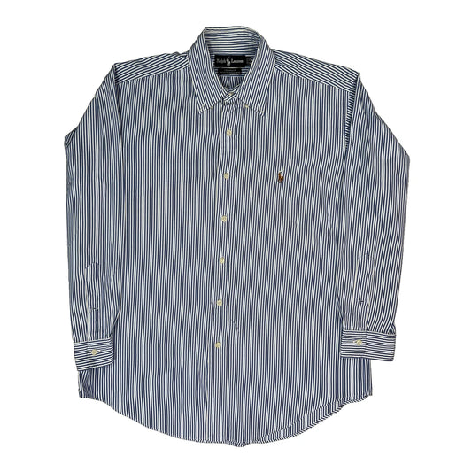 Ralph Lauren Striped Shirt - Large Blue Cotton