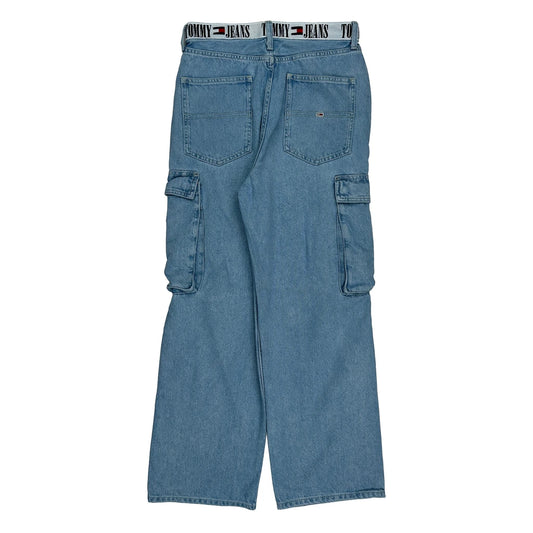 Daisy Low Rise Baggy Tommy Jeans Baggy Cargo Trousers - 29W UK 10 Blue Cotton