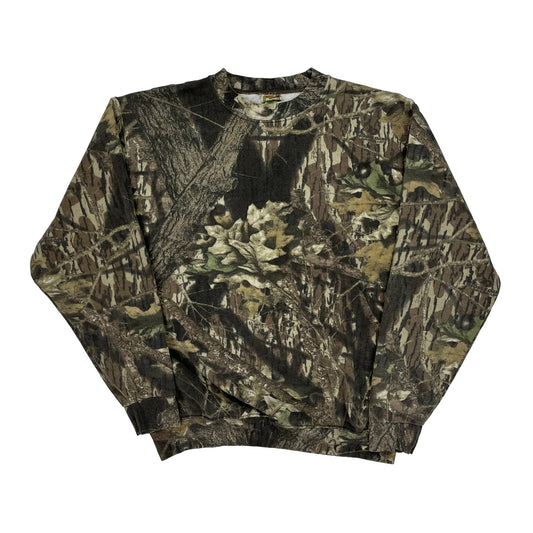 Mossy Oak Camo Sweatshirt - Large Camo Cotton Blend