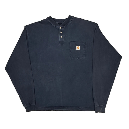 Carhartt Long Sleeve T-Shirt - XL Navy Cotton