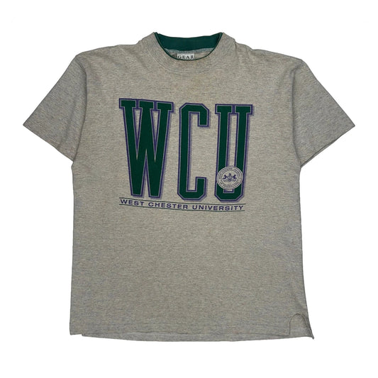 Vintage West Chester University Gear Single Stitch T-Shirt - Large Grey Cotton Blend