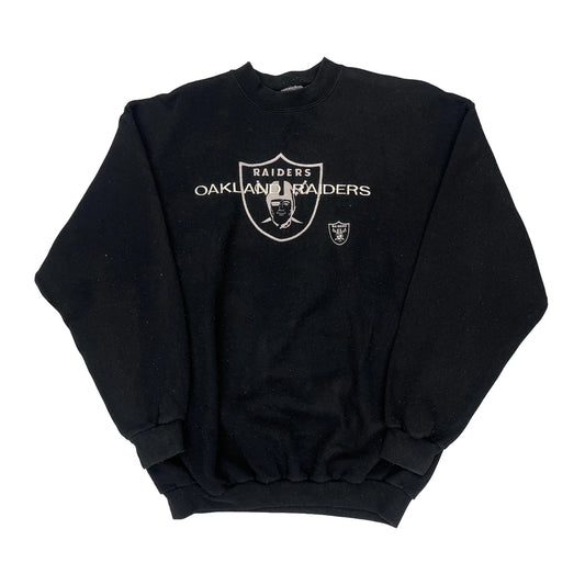 Oakland Raiders Logo Athletics Nfl Sweatshirt - Large Black Cotton Blend