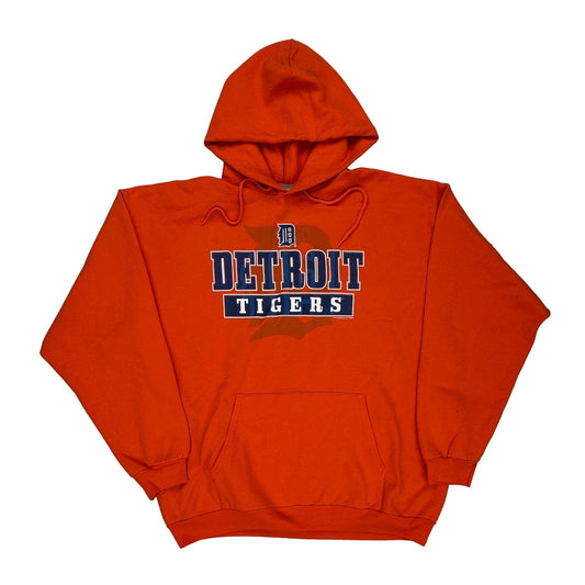Detroit Tigers Mlb Hoodie - XL Orange Cotton Blend