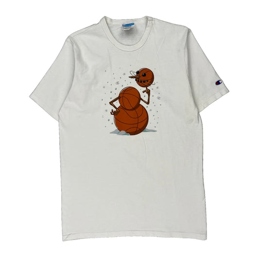 Basketball Graphic Champion Graphic T-Shirt - Large White Cotton