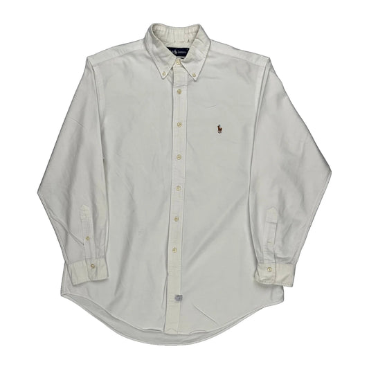 Polo Player Logo Ralph Lauren Shirt - Large White Cotton