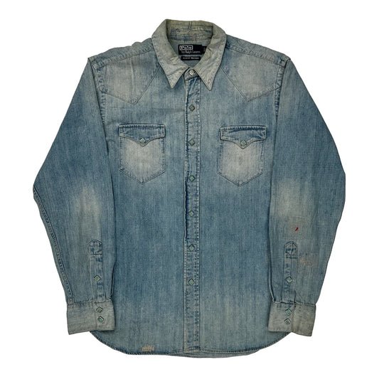 Ralph Lauren Denim Shirt - Large Light Wash Cotton