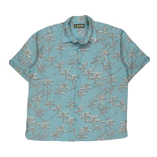 Havanera Hawaiian Shirt - XL Blue Linen Blend