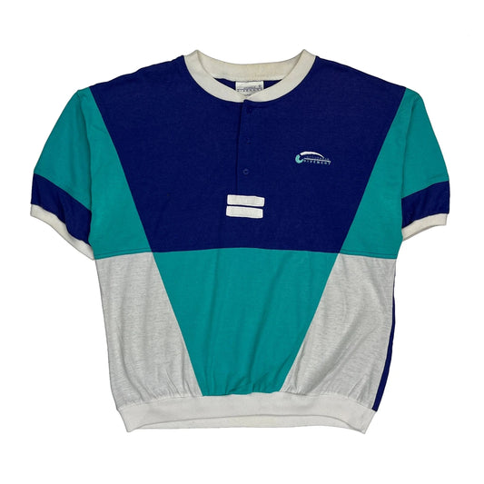 Vintage Activewear Givenchy Sweatshirt - Large Blue Polyester Blend