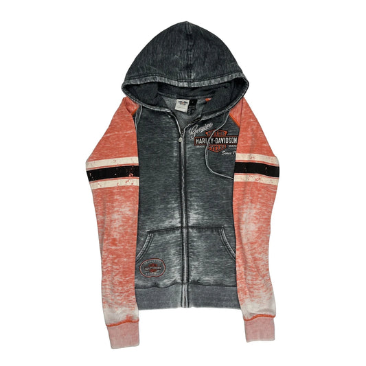 Motorcycles Harley Davidson Graphic Hoodie - Medium Grey Cotton Blend
