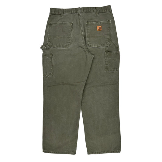 Carhartt Carpenter Trousers - 32W 30L Green Cotton