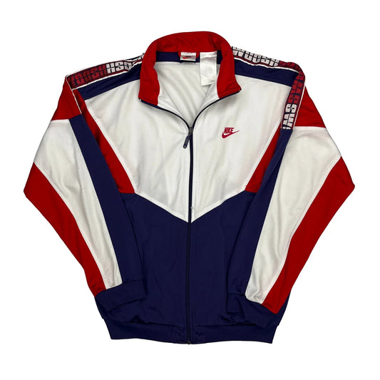 Nike Spellout Track Jacket - XL Blue Polyester