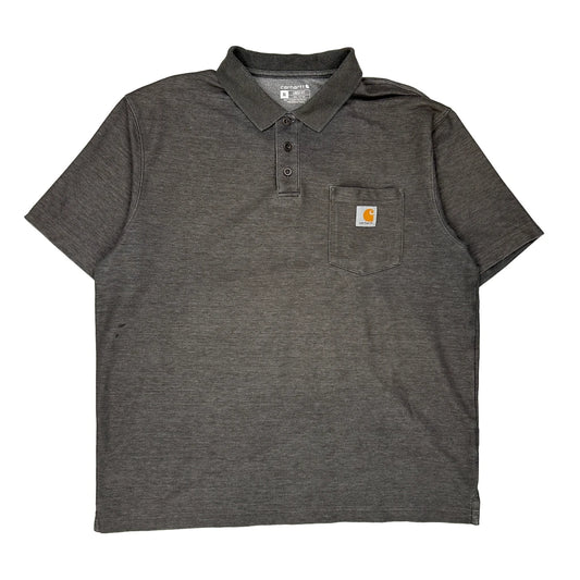 Carhartt Polo Shirt - XL Grey Cotton