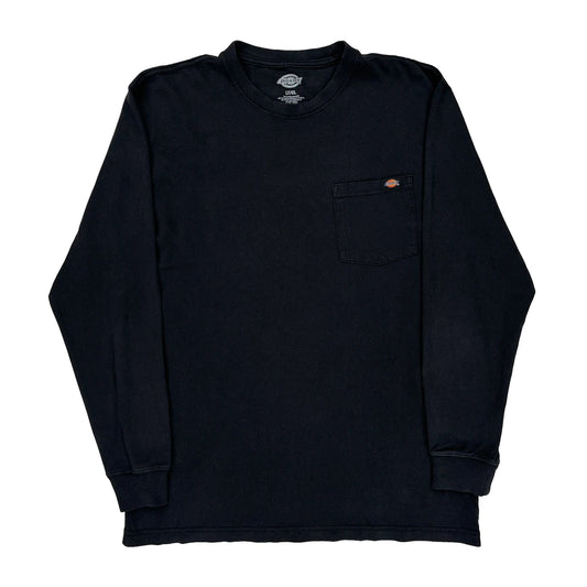 Dickies Tall Long Sleeve T-Shirt - Large Black Cotton