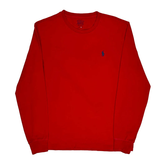 Vintage Polo By Ralph Lauren Long Sleeve T-Shirt - Small Red Cotton