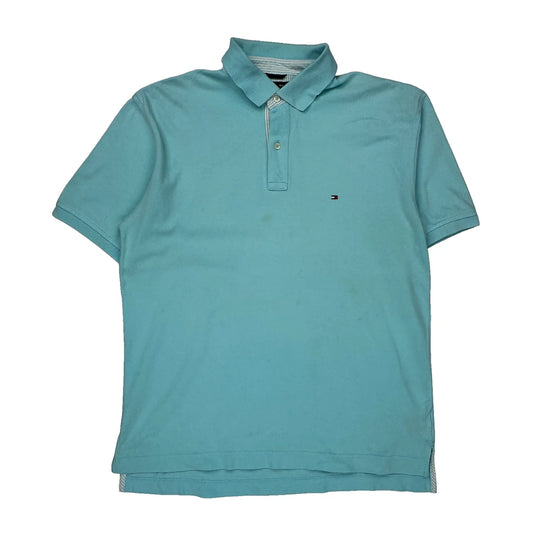 Tommy Hilfiger Polo Shirt - Large Blue Cotton
