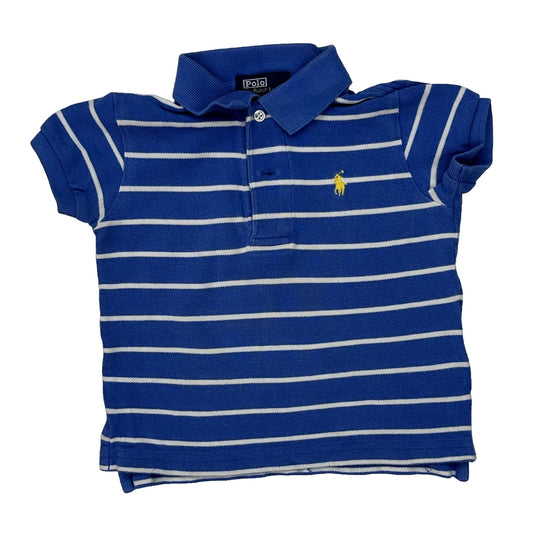 Age 18 Months Polo By Ralph Lauren Striped Polo Shirt - 3XS Blue Cotton