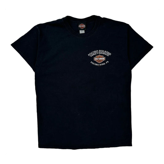 Harley Davidson Graphic T-Shirt - Large Black Cotton